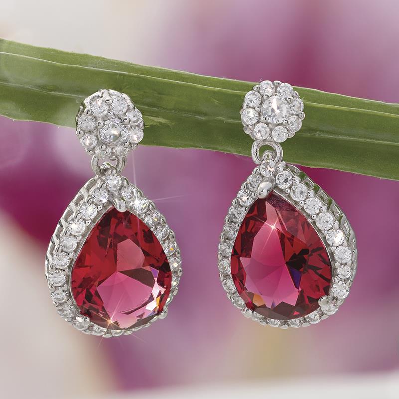 Teardrop DiamondAura Earrings (Red)